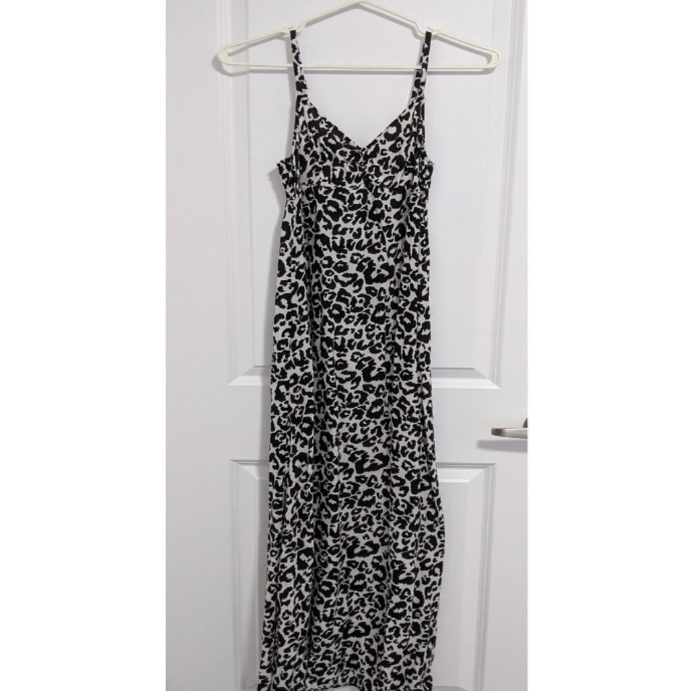 H&M Black and White Animal Print Maxi Dress